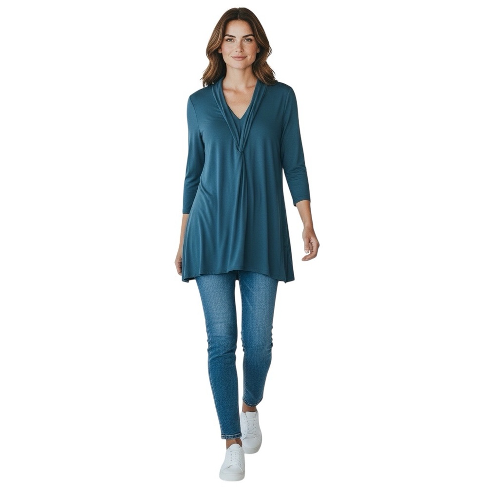 SOFT SURROUNDINGS Mallard Blue Jemez Tunic size Small (4-6) NWT - Picture 11 of 11